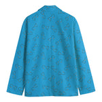 Blue Stethoscope Pattern Print Men's Blazer
