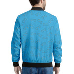 Blue Stethoscope Pattern Print Men's Bomber Jacket