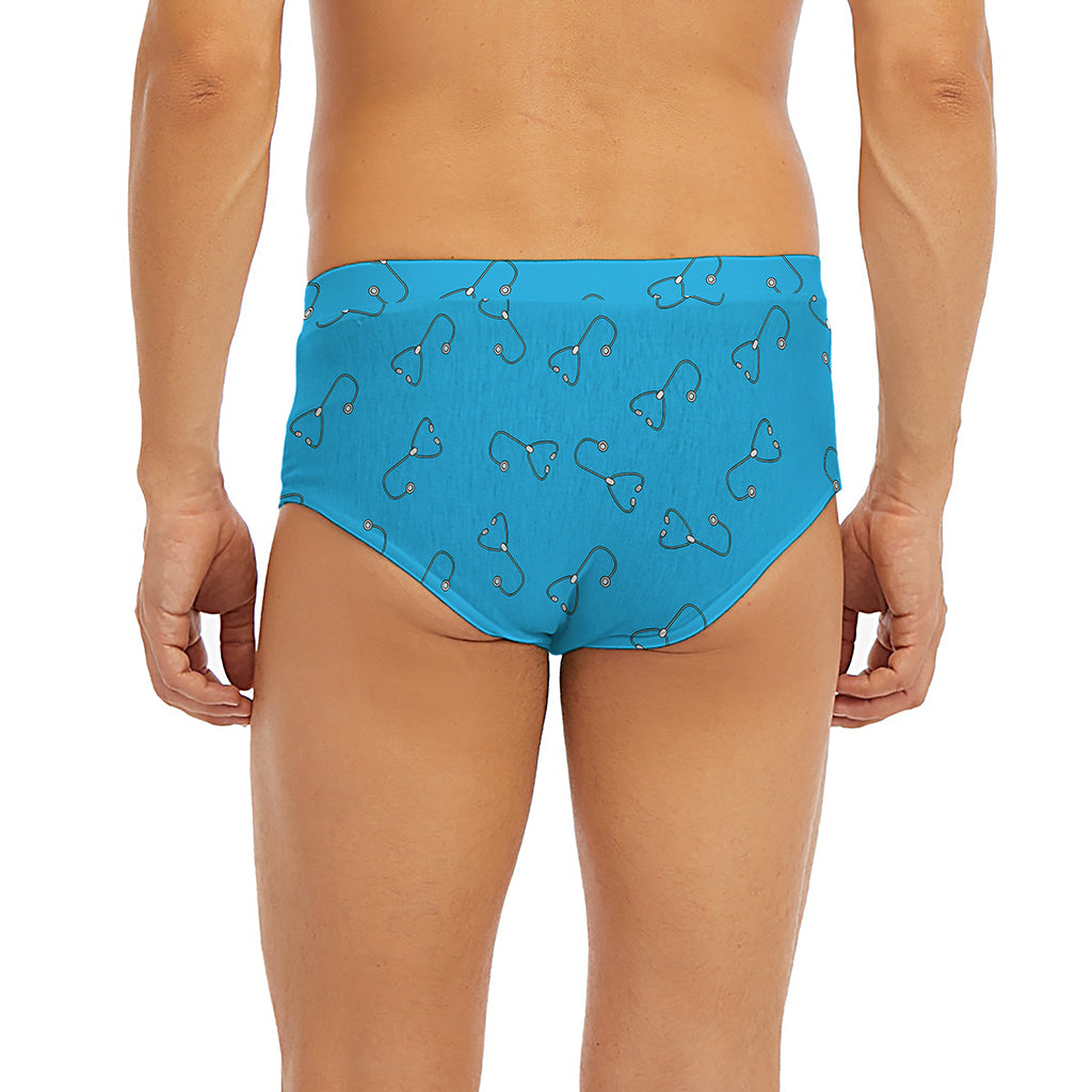 Blue Stethoscope Pattern Print Men's Briefs