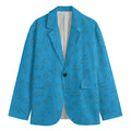 Blue Stethoscope Pattern Print Men's Cotton Blazer