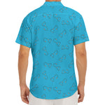 Blue Stethoscope Pattern Print Men's Deep V-Neck Shirt