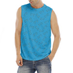 Blue Stethoscope Pattern Print Men's Fitness Tank Top