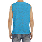 Blue Stethoscope Pattern Print Men's Fitness Tank Top