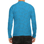 Blue Stethoscope Pattern Print Men's Long Sleeve Rash Guard