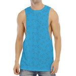 Blue Stethoscope Pattern Print Men's Muscle Tank Top