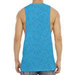 Blue Stethoscope Pattern Print Men's Muscle Tank Top