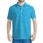 Blue Stethoscope Pattern Print Men's Polo Shirt