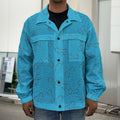 Blue Stethoscope Pattern Print Men's Shirt Jacket