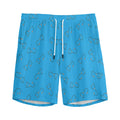 Blue Stethoscope Pattern Print Men's Athletic Shorts