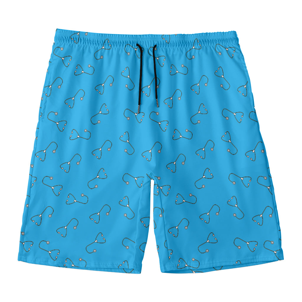 Blue Stethoscope Pattern Print Men's Swim Trunks