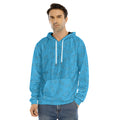 Blue Stethoscope Pattern Print Men's Velvet Pullover Hoodie