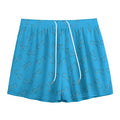 Blue Stethoscope Pattern Print Mesh Shorts
