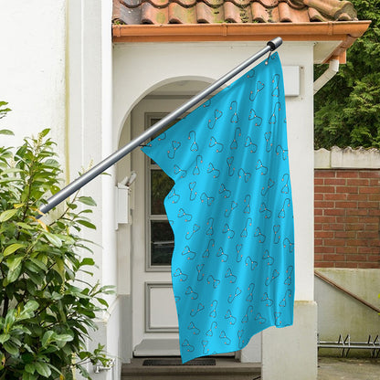 Blue Stethoscope Pattern Print Polyester Flag