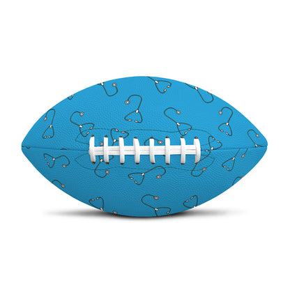Blue Stethoscope Pattern Print Rugby Ball