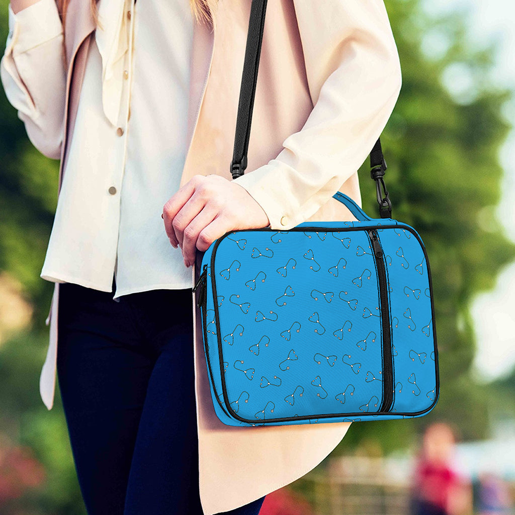 Blue Stethoscope Pattern Print Shoulder Strap Bible Bag
