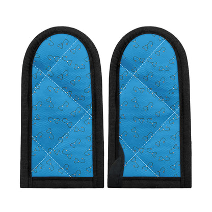 Blue Stethoscope Pattern Print Skillet Handle Cover