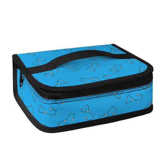 Blue Stethoscope Pattern Print Small Lunch Bag