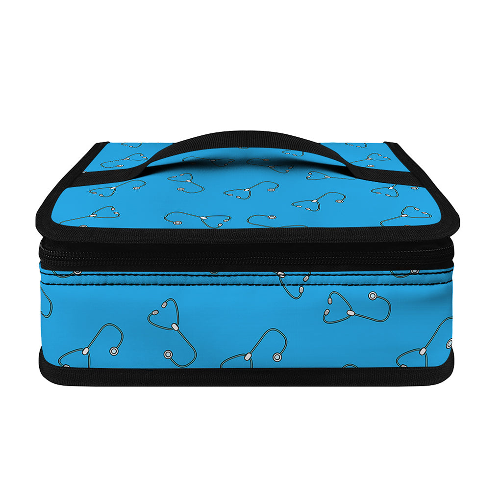 Blue Stethoscope Pattern Print Small Lunch Bag