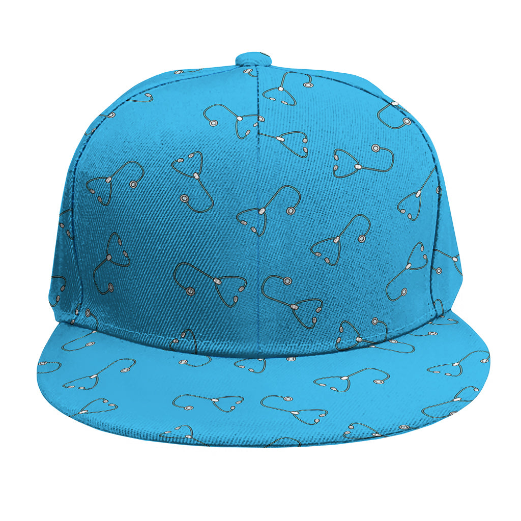 Blue Stethoscope Pattern Print Snapback Cap