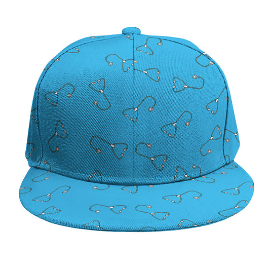 Blue Stethoscope Pattern Print Snapback Cap