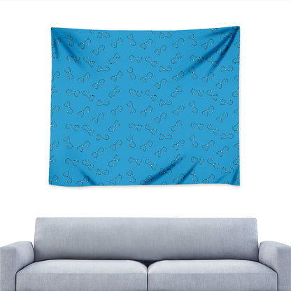 Blue Stethoscope Pattern Print Tapestry