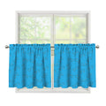 Blue Stethoscope Pattern Print Tier Curtains