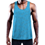 Blue Stethoscope Pattern Print Training Tank Top