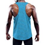 Blue Stethoscope Pattern Print Training Tank Top