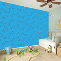 Blue Stethoscope Pattern Print Wall Sticker