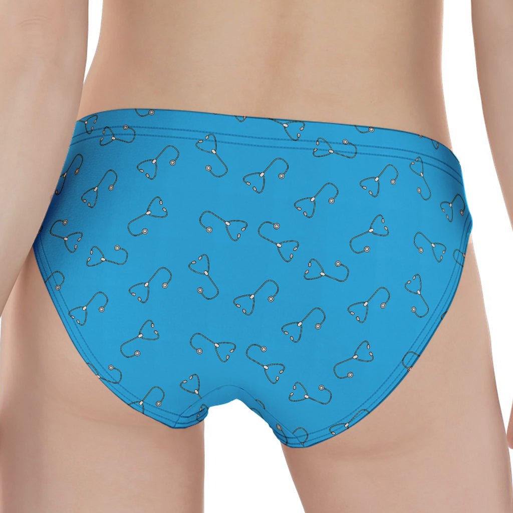 Blue Stethoscope Pattern Print Women's Panties