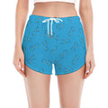 Blue Stethoscope Pattern Print Women's Split Running Shorts