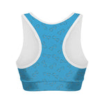 Blue Stethoscope Pattern Print Women's Sports Bra