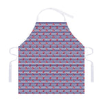 Blue Striped Nautical Anchor Print Adjustable Apron