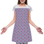 Blue Striped Nautical Anchor Print Adjustable Apron