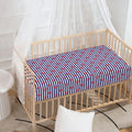 Blue Striped Nautical Anchor Print Baby Crib Sheet