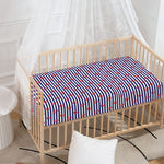 Blue Striped Nautical Anchor Print Baby Crib Sheet