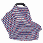 Blue Striped Nautical Anchor Print Baby Seat Cover