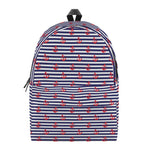 Blue Striped Nautical Anchor Print Backpack