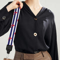 Blue Striped Nautical Anchor Print Bag Strap
