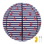 Blue Striped Nautical Anchor Print Basketball