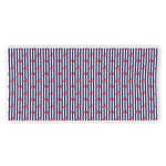 Blue Striped Nautical Anchor Print Beach Towel