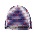 Blue Striped Nautical Anchor Print Beanie