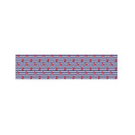 Blue Striped Nautical Anchor Print Bed Runner