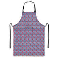 Blue Striped Nautical Anchor Print Bib Apron With Pocket