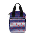 Blue Striped Nautical Anchor Print Bible Tote Bag