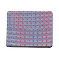 Blue Striped Nautical Anchor Print Bifold Wallet