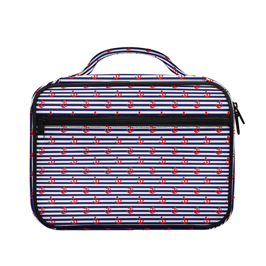 Blue Striped Nautical Anchor Print Briefcase Bible Bag