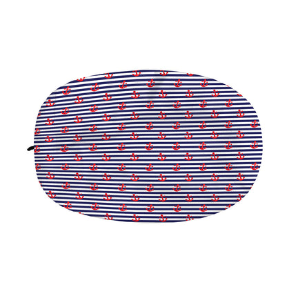 Blue Striped Nautical Anchor Print Car Side Mirror Covers