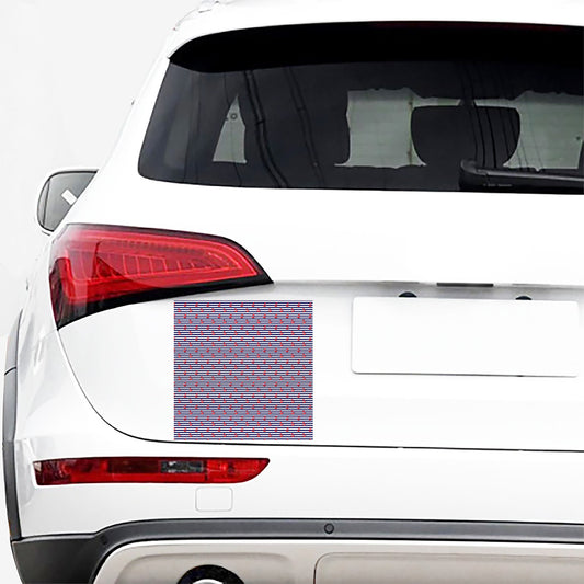 Blue Striped Nautical Anchor Print Car Sticker