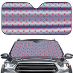 Blue Striped Nautical Anchor Print Car Windshield Sun Shade
